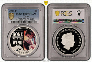 Tuvalu 2019Proof $1 Silver 1Oz Gone With The Wind 80th Anniversary PCGS PR69DCAM