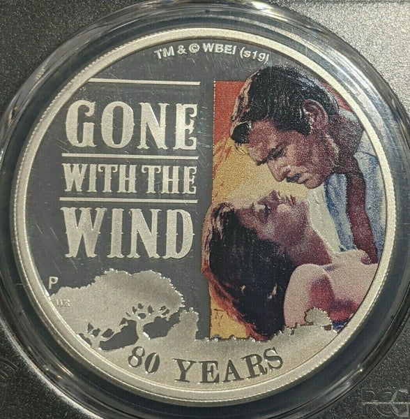 Tuvalu 2019Proof $1 Silver 1Oz Gone With The Wind 80th Anniversary PCGS PR69DCAM