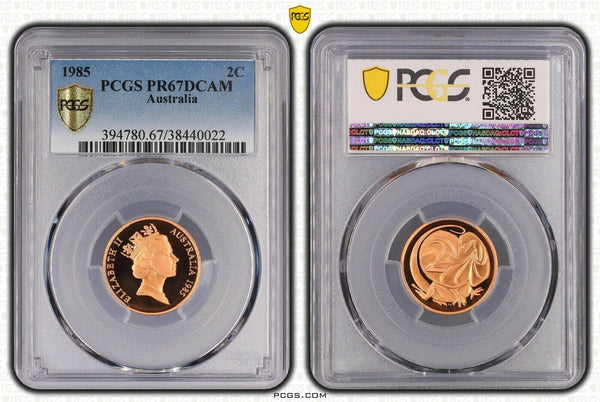1985 Proof Two Cent 2c Australia PCGS PR67DCAM FDC UNC #1740