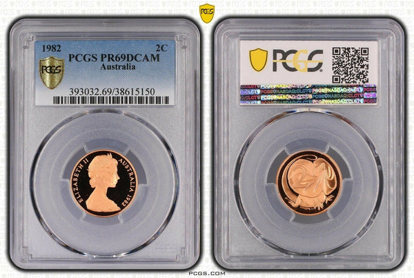 1982 Proof Two Cent 2c Australia PCGS PR69DCAM FDC UNC #1737