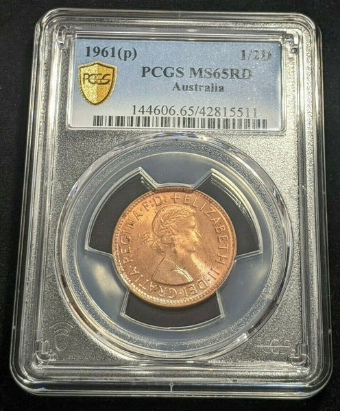 1961 (p) Half Penny 1/2d Australia PCGS MS65RD GEM UNC  #1721