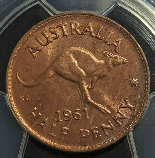 1961 (p) Half Penny 1/2d Australia PCGS MS65RD GEM UNC  #1721