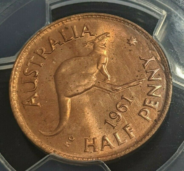 1961 (p) Half Penny 1/2d Australia PCGS MS65RD GEM UNC  #1721