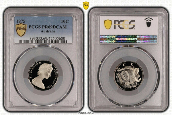 1975 Proof Ten Cent 10c Australia PCGS PR69DCAM FDC UNC #1723