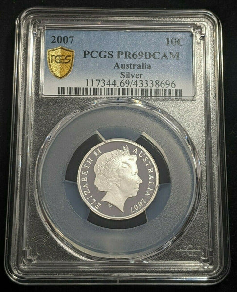 2007 Proof Silver Ten Cent 10c Australia PCGS PR69DCAM FDC UNC #1725