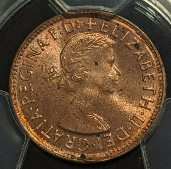 1961 (p) Half Penny 1/2d Australia PCGS MS64RD GEM UNC  #1729