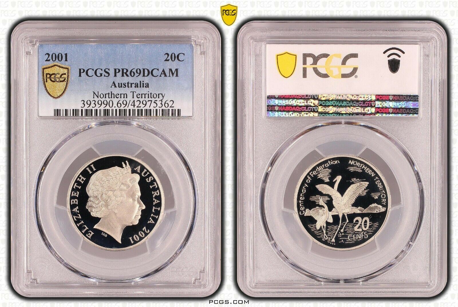 2001 Proof Twenty Cent 20c Northern Territory Australia PCGS
