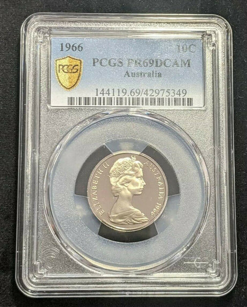 1966 Proof Ten Cent 10c Australia PCGS PR69DCAM FDC UNC #1698