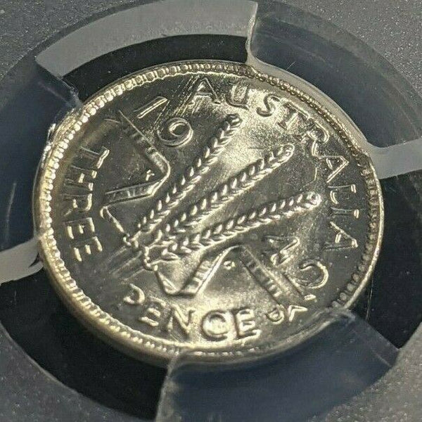 1942 D Threepence 3d Australia PCGS MS64 GEM UNC #1763