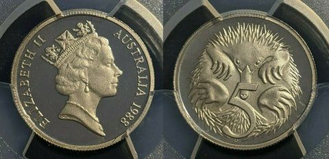 1988 Proof Five Cent 5c Australia PCGS PR68DCAM FDC UNC #1771