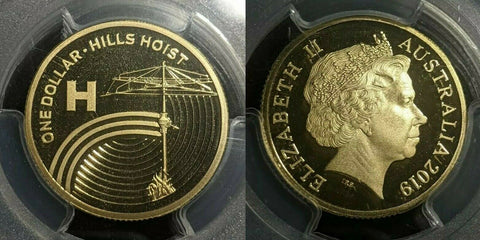 2019 Proof One Dollar $1 Great Aussie Coin Hunt H Hills Hoist PCGS PR69DCAM FDC