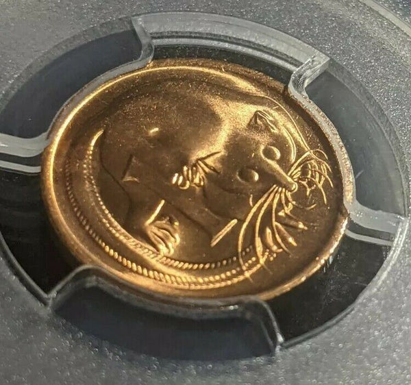 1980 One Cent 1c Australia PCGS MS65RD GEM UNC #1800