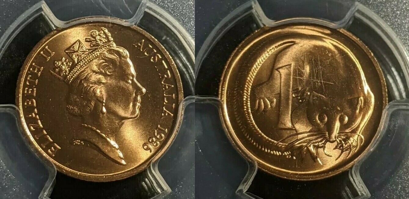 1986 One Cent 1c Australia PCGS MS67RD FDC UNC #1801