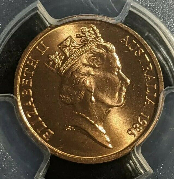 1986 One Cent 1c Australia PCGS MS67RD FDC UNC #1801