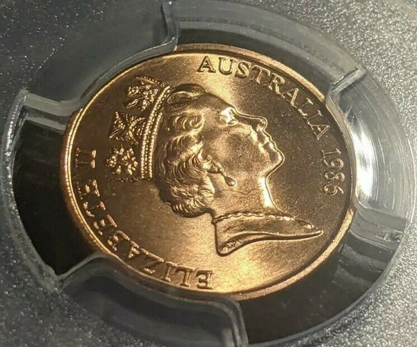1986 One Cent 1c Australia PCGS MS67RD FDC UNC #1801