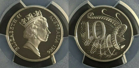 1986 Proof Ten Cent 10c Australia PCGS PR69DCAM FDC UNC #1787