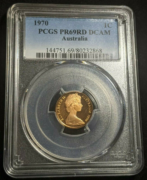 1970 Proof One Cent 1c Australia PCGS PR69RD DCAM FDC UNC #1792