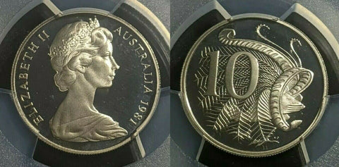1981 Proof Ten Cent 10c Australia PCGS PR69DCAM FDC UNC #1783