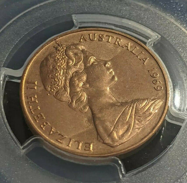 1969 Two Cent 2c Australia PCGS MS64RD GEM UNC #1803