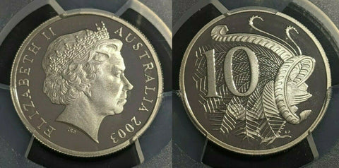 2003 Proof Ten Cent 10c Australia PCGS PR69DCAM FDC UNC #1817