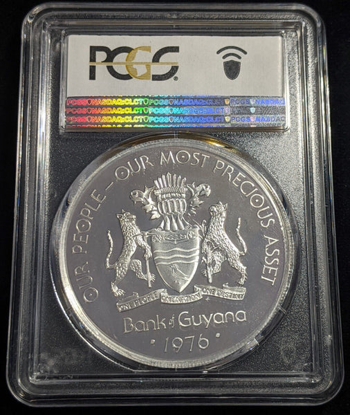 Guyana Proof 1976-FM $10 Ten Dollars Coll. Resposibility KM# 44a PCGS PR67DCAM