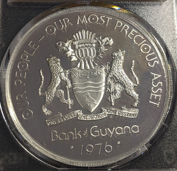 Guyana Proof 1976-FM $10 Ten Dollars Coll. Resposibility KM# 44a PCGS PR67DCAM