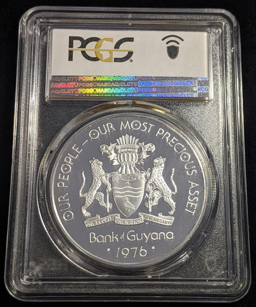 Guyana Proof 1976-FM $5 Five Dollars 10th Anniv. of Independence PCGS PR67DCAM