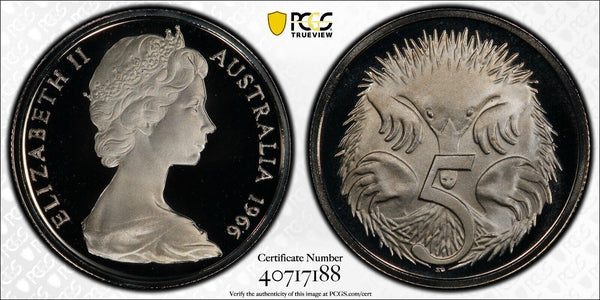 1966 Proof Five Cent 5c Australia PCGS PR69DCAM FDC UNC #1839