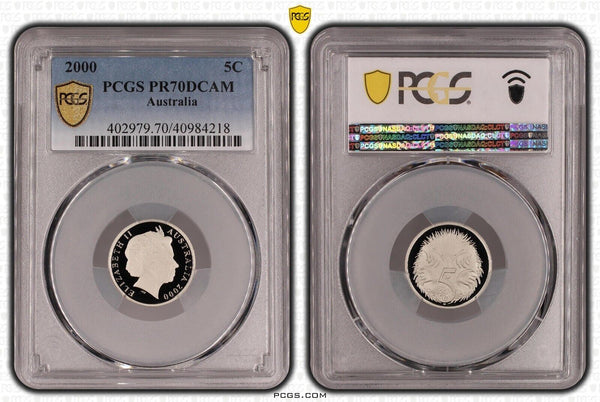 2000 Proof Five Cent 5c Australia PCGS PR70DCAM FDC UNC #1847