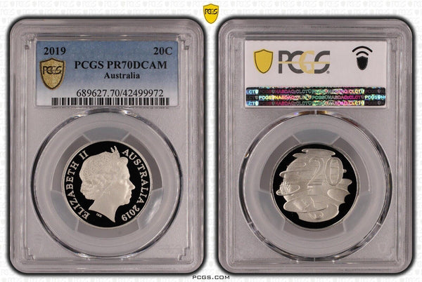 2019 Proof Twenty Cent 20c Australia PCGS PR70DCAM FDC UNC #1849