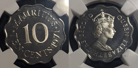 Mauritius Proof 1971 Ten Cents NGC PF68UC FDC UNC KM#33 #1880