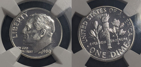 USA 1960 Proof Ten Cent Dime 10c NGC PF66* Star GEM UNC KM# 195 #1886