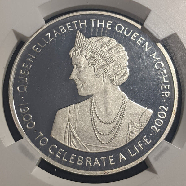 Ghana 2002 Proof Silver 500 Sika Queen Mother NGC PF69 UCAM UNC