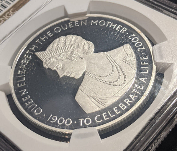 Ghana 2002 Proof Silver 500 Sika Queen Mother NGC PF69 UCAM UNC