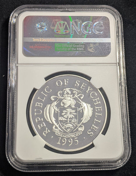 Seychelles 1995 Proof Silver $25 Rupees Atlanta Olympics Sailing NGC PF69 UCAM