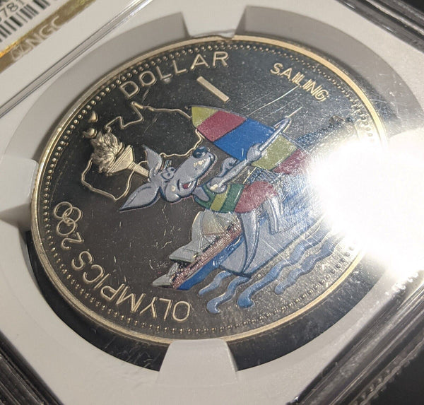 Solomon Islands 2000 Sydney Olympics Sailing Colored NGC PF67 UCAM KM# 66