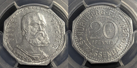 Germany Nurnberg Peter Vischer Streetcar Token 20 Pfennig PCGS MS62 UNC #1898
