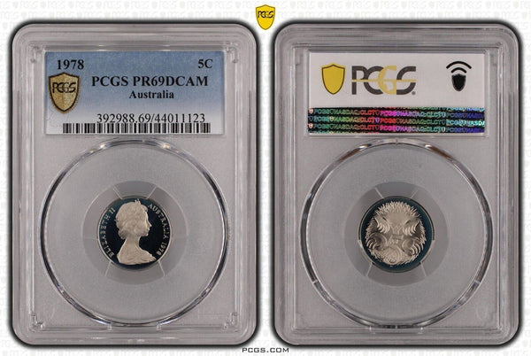 1978 Proof Five Cent 5c Australia PCGS PR69DCAM FDC UNC #1911