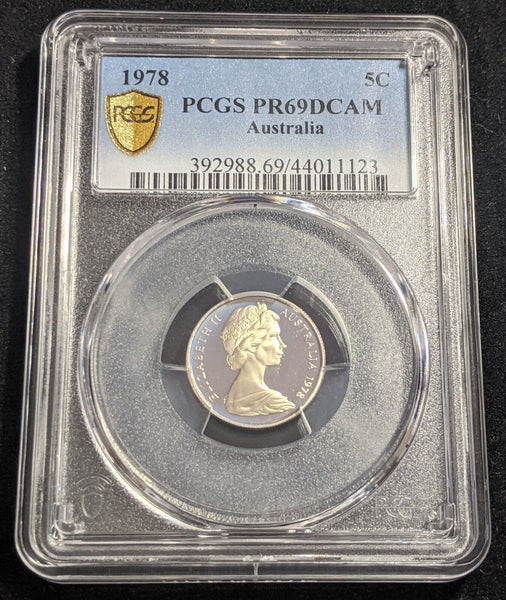 1978 Proof Five Cent 5c Australia PCGS PR69DCAM FDC UNC #1911