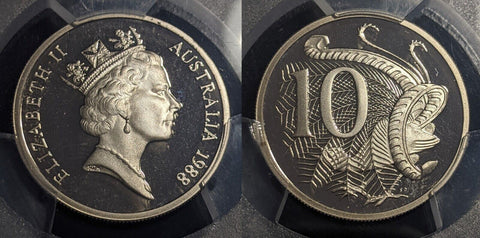 1988 Proof Ten Cent 10c Australia PCGS PR69DCAM FDC UNC #1916
