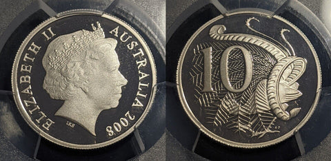 2008 Proof Ten Cent 10c Australia PCGS PR70DCAM FDC UNC #1915