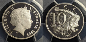 2008 Proof Ten Cent 10c Australia PCGS PR70DCAM FDC UNC #1943