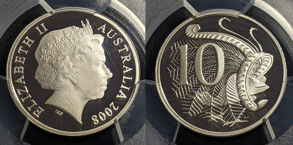 2008 Proof Ten Cent 10c Australia PCGS PR70DCAM FDC UNC #1943