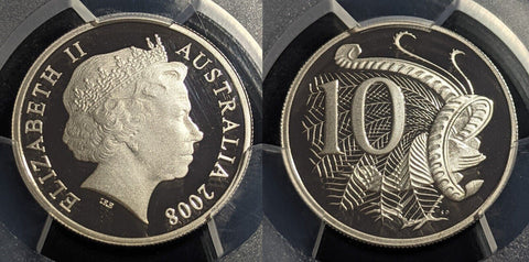 2008 Proof Ten Cent 10c Australia PCGS PR70DCAM FDC UNC #1943
