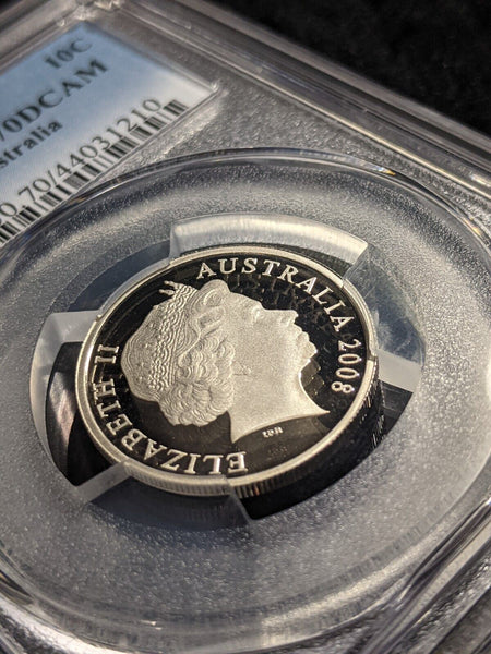 2008 Proof Ten Cent 10c Australia PCGS PR70DCAM FDC UNC #1943