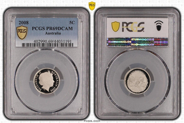 2008 Proof Five Cent 5c Australia PCGS PR69DCAM FDC UNC #1946