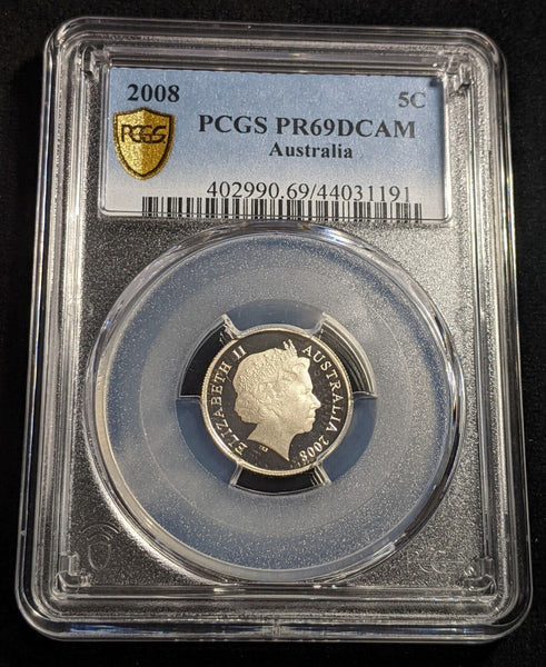 2008 Proof Five Cent 5c Australia PCGS PR69DCAM FDC UNC #1946