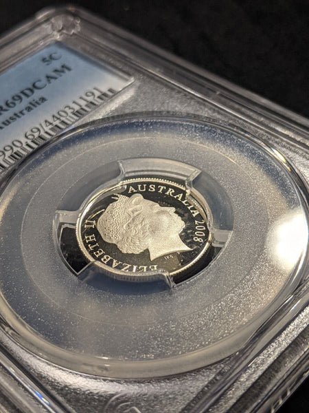 2008 Proof Five Cent 5c Australia PCGS PR69DCAM FDC UNC #1946
