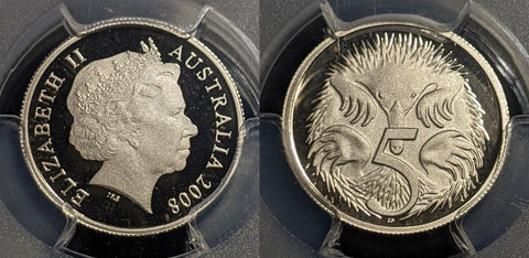 2008 Proof Five Cent 5c Australia PCGS PR70DCAM FDC UNC #1954
