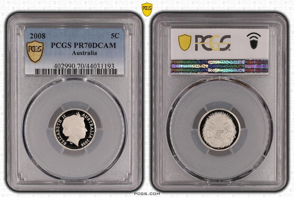 2008 Proof Five Cent 5c Australia PCGS PR70DCAM FDC UNC #1954